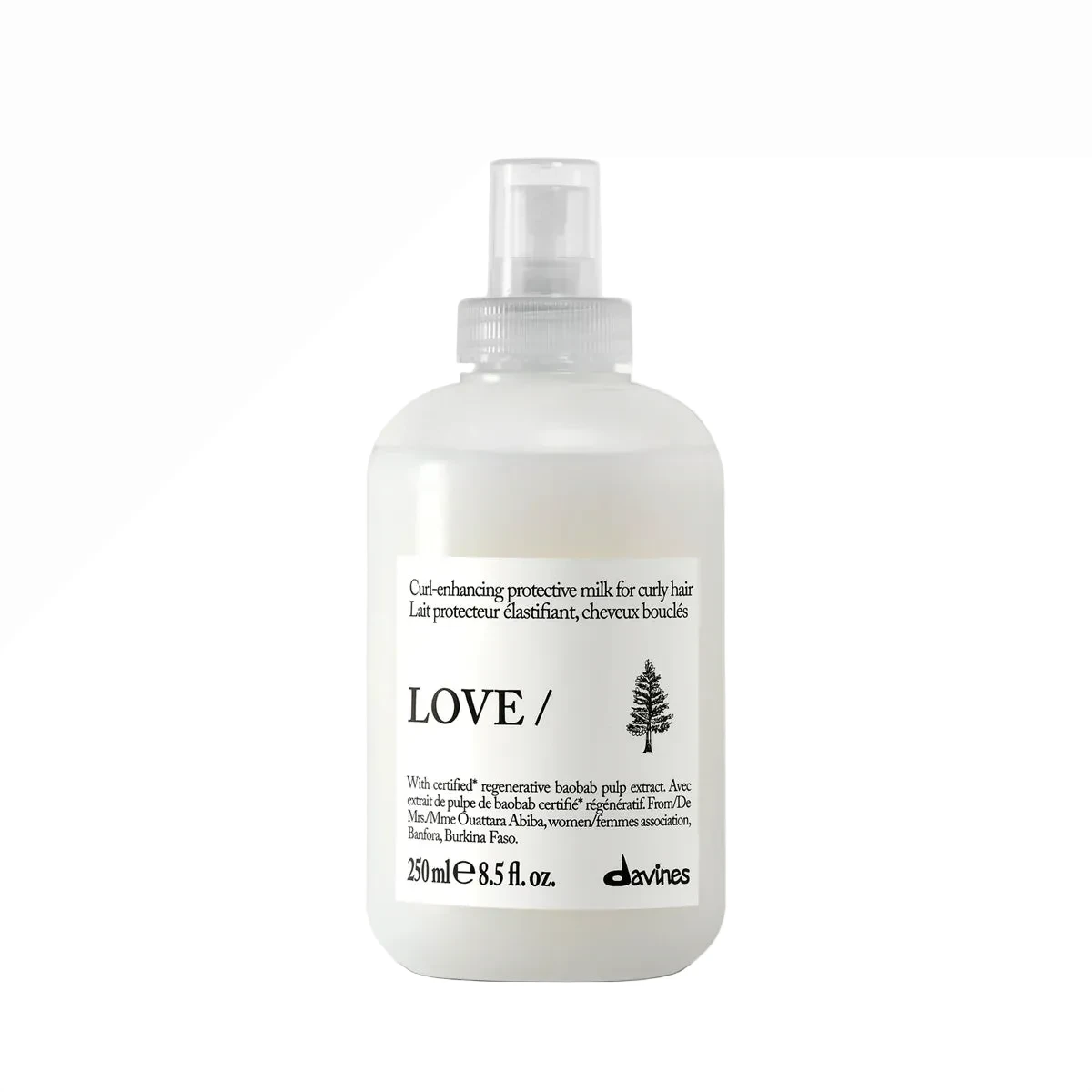 White bottle of Davines LOVE Curl Enhancing Milk